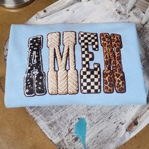 New Jerzees Amen Faux Yarn Crewneck Sweatshirt